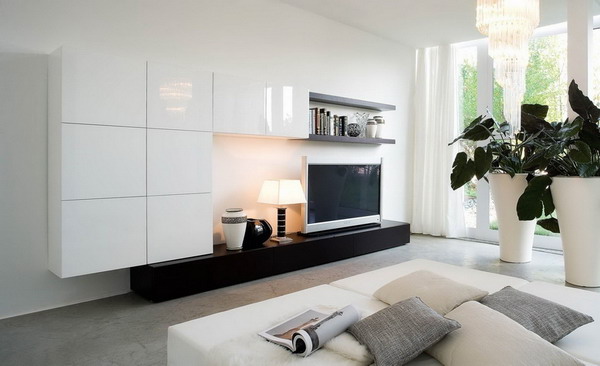 Living room wall in modern style