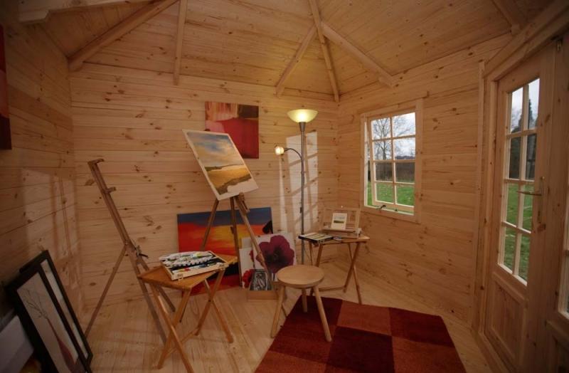 Log cabin garden interior furnishings